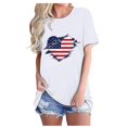 thumbnail image 1 of CHUANK Plus Hauts pour Femmes Chic Décontracté Col Rond Manches Courtes Chemises et Blouses pour Femmes T-Shirts à Imprimé Papillon du 4 Juillet pour Femmes Tunique Graphique Patriotique Tendance Haut d'Été Plage, 1 of 4