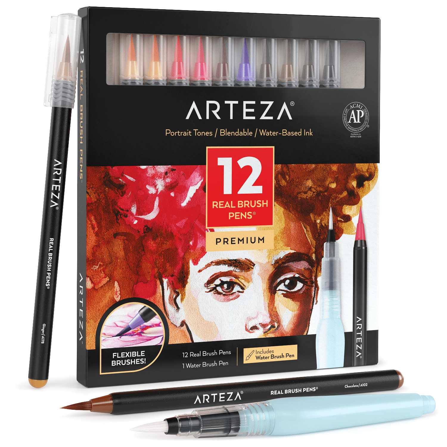 Arteza Gel Pens, Super Glitter, Assorted Colors - Doodle, Draw