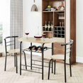 thumbnail image 3 of Costway 3 Pcs Dining Set 2 Chairs And Table Compact Bistro Pub Breakfast Home Kitchen, 3 of 10