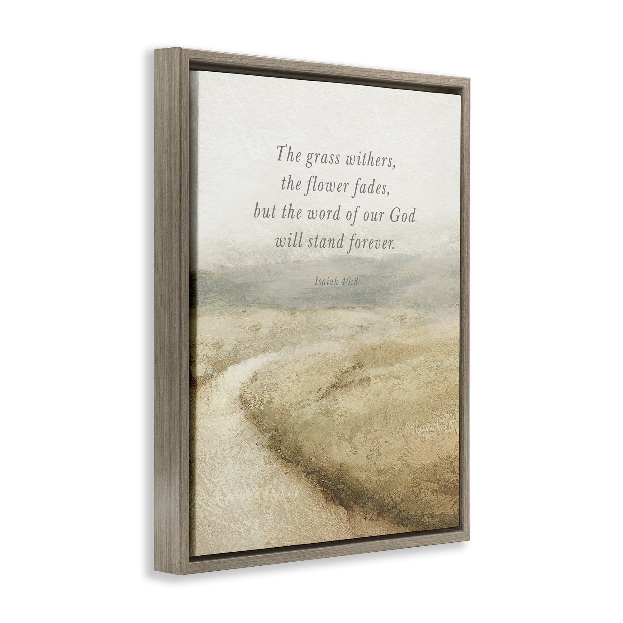 Stupell Industries Word Of God Isaiah Proverb Brown Framed Floater Canvas Wall Art, design by John Spaeth