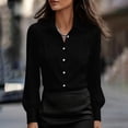 thumbnail image 6 of Aezemi Women Button down Office Blouses Collared Long Sleeve Dressy Fashion Work Casual Shirts Womens Fall Spring Business Casual Trendy Tops XL, 6 of 7