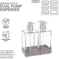 thumbnail image 2 of Acrylic Twin Liquid Soap and Lotion Dispenser Set with Caddy - Double for Kitchen Clear Bathroom, Shampoo, Conditioner, Body Wash, 2 of 3