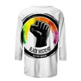 thumbnail image 3 of Tbopshirt Black History Summer Tops for Women,Plus Size 3/4 Sleeve Graphic T-Shirt,Fashion Casual Round Neck Printing Blouse,S-5XL, 3 of 5