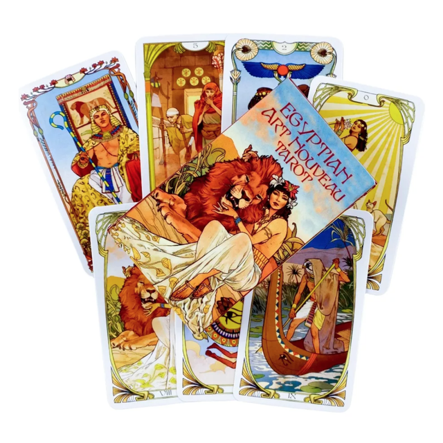 Tarot Art Nouveau Dioses Egipcios | 78 Cartas de Inspiración Mística + Manual Digital | Lectura Intuitiva para Principiantes y Expertos