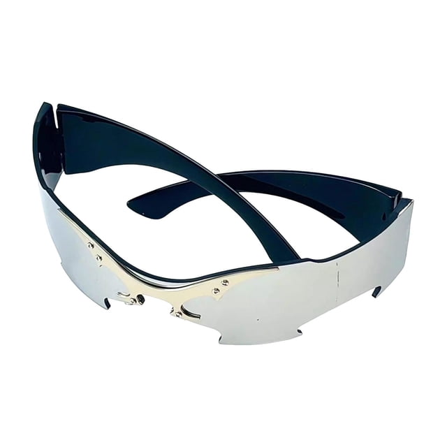 Gafas de sol sin montura: gafas de moda para actuaciones callejeras, festivales Plata