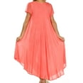 thumbnail image 2 of Sakkas Everyday Essentials Cap Sleeve Caftan Dress / Cover Up - Coral - One Size, 2 of 6