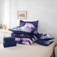 thumbnail image 6 of Feelyou 3D Magic Unicorn Twin Bedding Sets 7-Piece for Teen, Romantic Rose Flower Bedding Comforter Set, Glitter Stars Galaxy Reversible Sheet Sets, Super Cozy Room Decor, 6 of 8