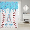 thumbnail image 2 of Manfei Cute Baseball Shower Curtain 72Wx72L, Cartoon Personalized Initial ABathroom Curtain, Light Blue A, 2 of 5