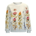 thumbnail image 7 of Sweatshirt For Womens Crewneck Watercolor Wildflowers Hoodies Teen Girls Cute, 7 of 7