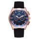 thumbnail image 1 of Reloj de cuarzo de cuero PU con esfera redonda de negocios para hombres digitales clásicos de moda (correa negra y esfera azul), 1 of 3