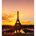 thumbnail image 3 of Eiffel Tower Duvet Cover Set, View of Eiffel Tower at Sunrise Paris Historical Monument Panoramic, Decorative 3 Piece Bedding Set with 2 Pillow Shams, Calking Size, Marigold Rose Brown, by Ambesonne, 3 of 3