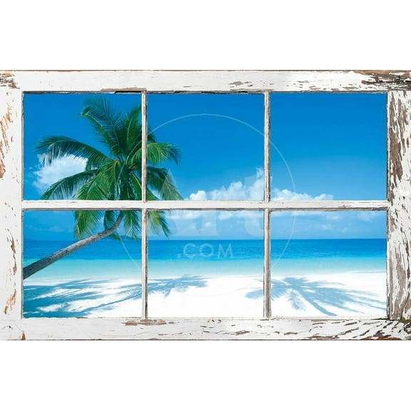 Tropical Beach Window Poster - 36 x 24