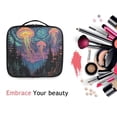 thumbnail image 6 of FORMRS Travel Makeup Bag Large Capacity Train Case Cosmetic Organizer with Adjustable Dividers, Psychedelic Jellyfish, 6 of 8