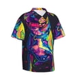 thumbnail image 2 of Balery Neon Pop Art Pitbull Print Men's Hawaiian Shirts Short Sleeve Beach Shirt Relaxed Fit Vacation Button Down Shirts-XX-Large, 2 of 9