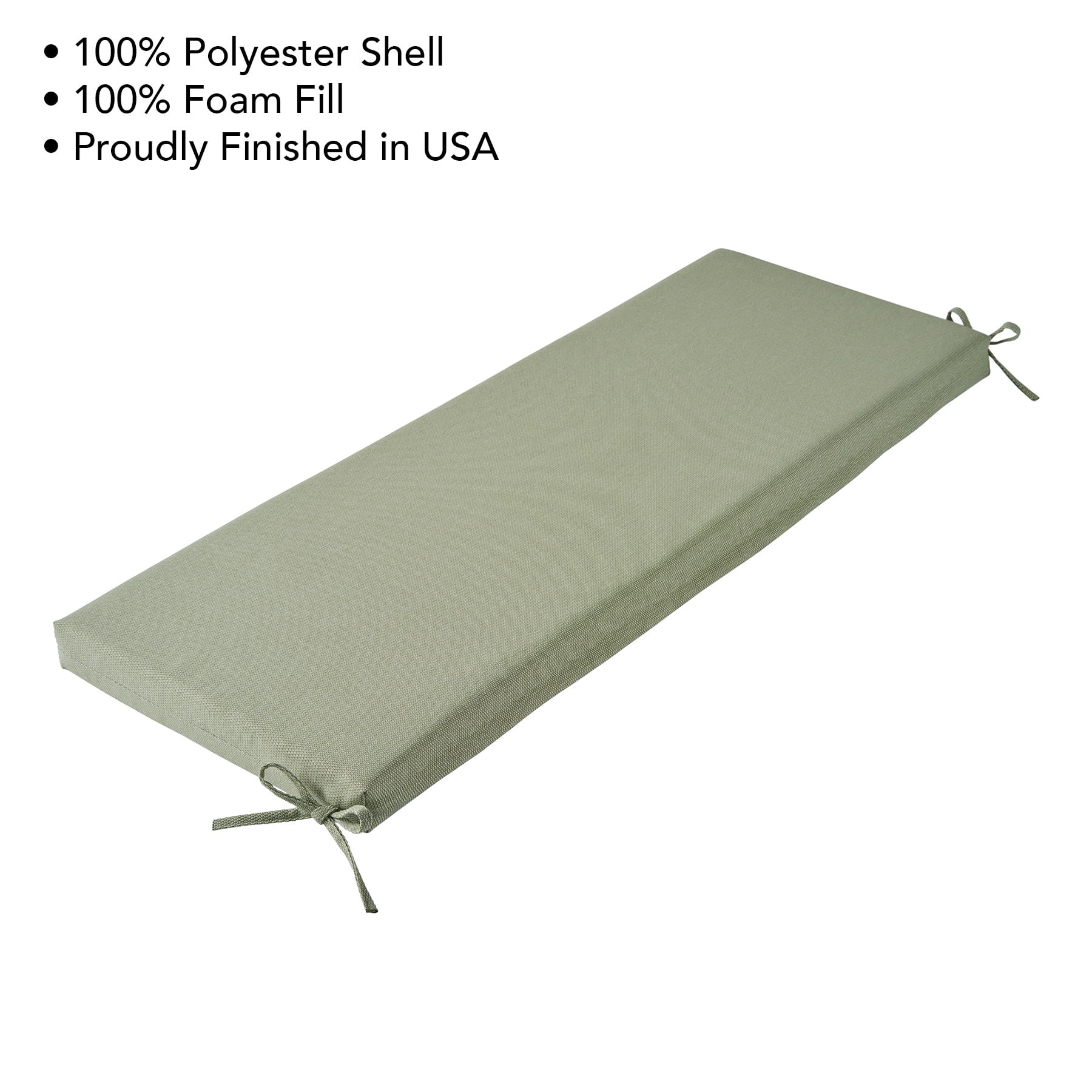 Better Homes & Gardens Outdoor Bench Seat Cushion, 1-Piece, Green