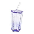 thumbnail image 4 of Drinking Glass Star Shaped Tumbler Reusable Glass Cup with Lid and Straw for Office Home Summer Use, 4 of 9