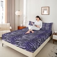 thumbnail image 4 of Homewish Teens Animal Zebra Print Full Size Sheets 4-Piece,Abstract Gradient Breathable Bed Sheets,Vintage Geometric Stripes Lightweight Sheet Sets,Super Cozy Room Decor, 4 of 7