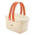 thumbnail image 4 of Cesta de ducha, cesta organizadora para ducha, suministros de limpieza portátiles y duraderos naranja y blanco, 4 of 9