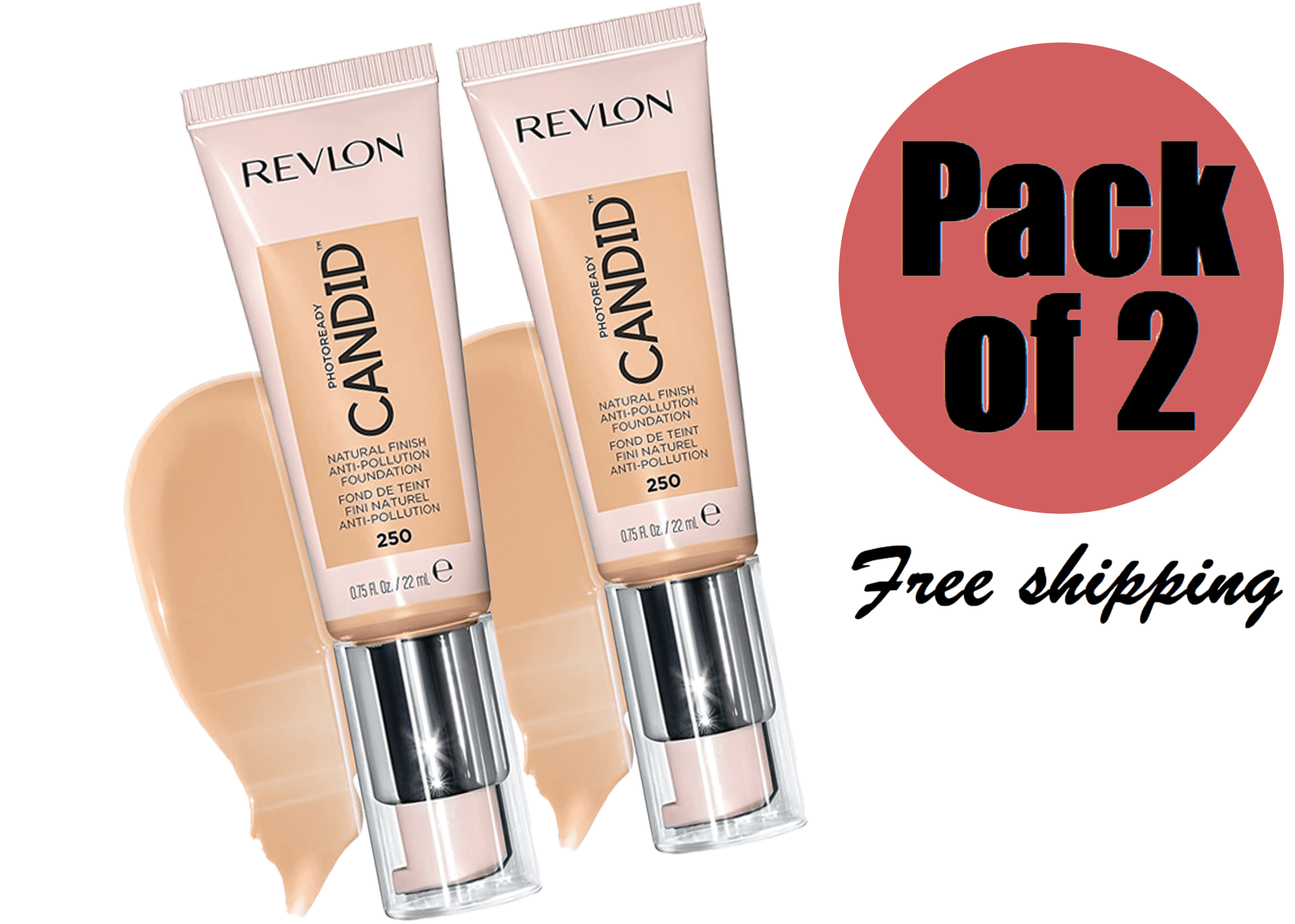 REVLON PhotoReady Candid Natural Finish Foundation 250 (PACK OF 2