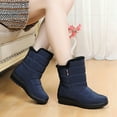 thumbnail image 5 of Women Winter Waterproof Anti-Slip Plush Lining Mid Calf Snow Boots Warm Shoes, 5 of 8