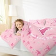 thumbnail image 4 of Homewish Pink Monogrammed A Queen Comforter Set, Kawaii Princess Bow-tie Bedding Sets, Teens Kids Girls Women Reversible Bedding Comforter Set, Ultra Soft Bedroom Decor, 3-Piece, 4 of 8