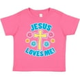 thumbnail image 3 of Inktastic Easter Jesus Loves Me with Cross and Flowers Boys or Girls Toddler T-Shirt, 3 of 5