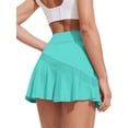 thumbnail image 2 of Weardear Short Skirts for Women with Pockets Mesh Ruffle Patchwork High Waisted Breathable Athletic Tennis Skirts, 2 of 6