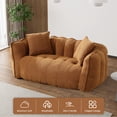 thumbnail image 4 of WIILAYOK Chenille Bean Bag Sofa Chair, Cute Loveseat Sofa Couch with Two Pillows and Petal Backrest for Living Room Bedroom, Yellow, 4 of 8