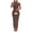 Khaki, variant on Women's Textured Single Shoulder Bodycon Maxi Dress with Stretch Ninety Five Percent Polyester Five Percent Spandex