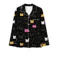 thumbnail image 5 of Tnhcen Women's Long Sleeve Printed Pajama Set 95% Polyester 5% Spandex Flannel-Like Lounge Wear Sleepwear Plus Size S-2XL Women's Home Wear Pajamas Top & Bottom, 5 of 8