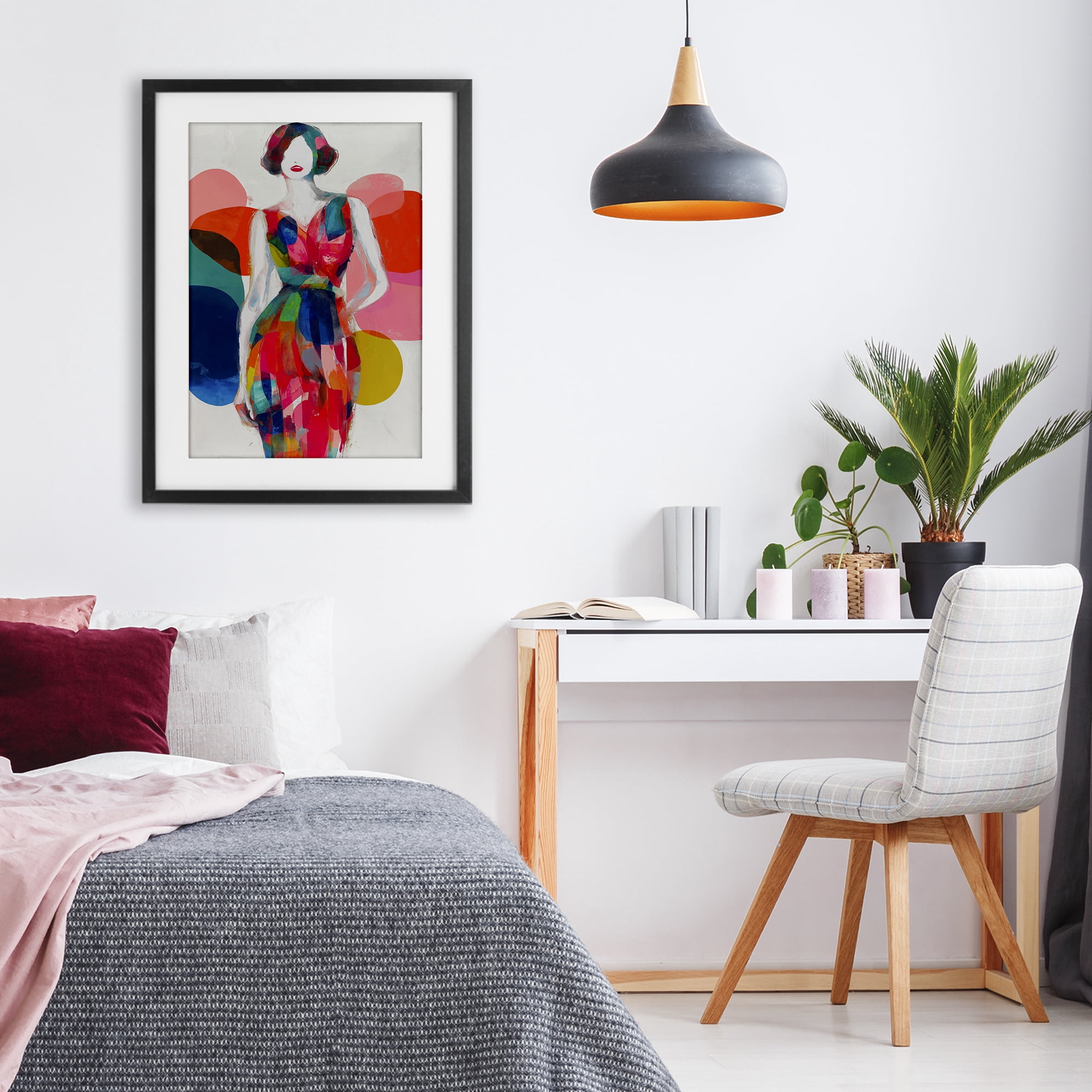 Stupell Industries Deco Fashion Woman Black Framed Print Under Glass, design by Chromatic Storm Studio