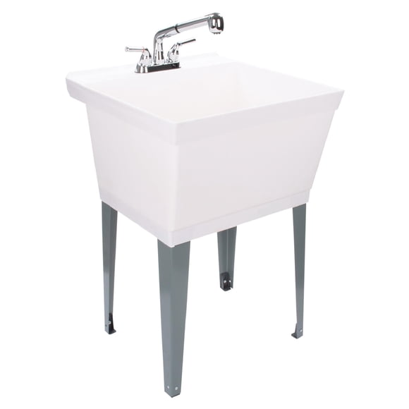 Fregadero multiusos TEHILA Standard, independiente, blanco con grifo