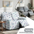 thumbnail image 5 of Jiueut Butterfly Pattern Recliner Loveseat Slipcover, 6 Pieces Soft Reclining Chair Covers Stretchable Sofa Slipcover with Anti-Slip Straps, 5 of 7
