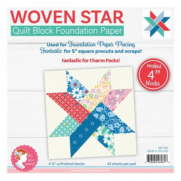 4" Woven Star Quilt Block Foundation Papers
