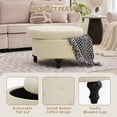 thumbnail image 5 of Luku Large Button Tufted Round Storage Ottoman, 30 Inch Upholstered Coffee Table with Lift-Off Lid, Ideal for Living Room & Bedroom, 5 of 8