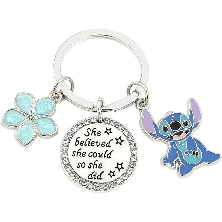 kefeng jewelry Stitch Keychains Ohana Means Family Friendship Gift Stich  Stuff Ornament Keychain Birthday Present 