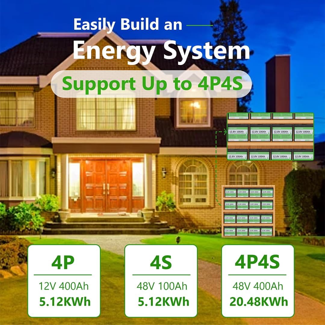 12V 100Ah LiFePO4 Lithium Battery, Grade A Cells, 5000+ Deep Cycle, with 100A BMS, for Home Energy, Boat, Rv, Solar, Backups