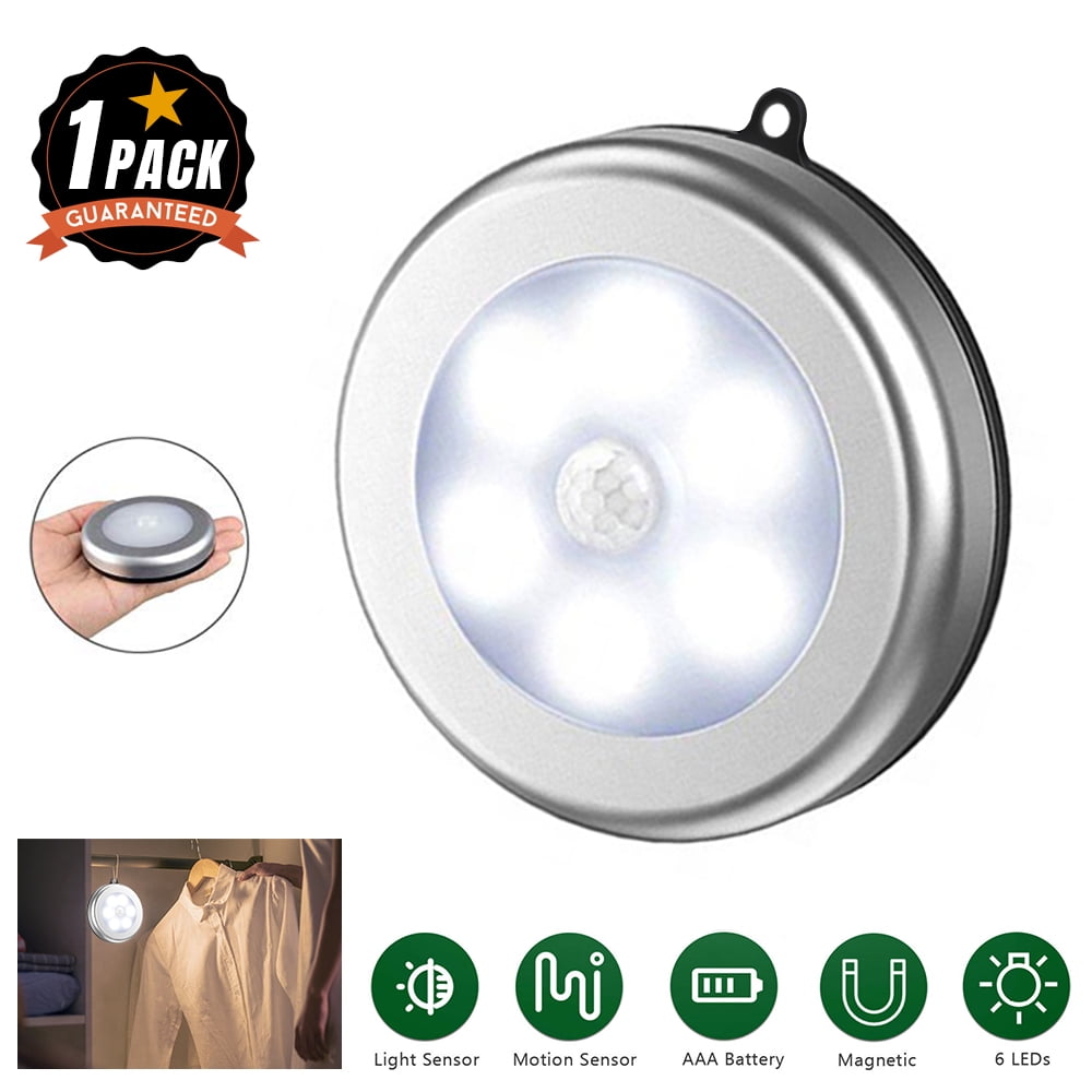 6LEDs Night Light Portable PIR Motion Sensor Hook Lamp For Kitchen Wardrobe Door 