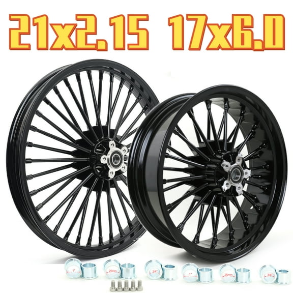 Fat Spoke Wheels 21x2.15 17X6 for Harley Dyna Super Glide Low Rider Street Bob
