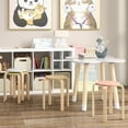thumbnail image 4 of Gymax Tabourets Empilables Sans Dossier en Bois Courbé, 4 Pcs, Tabouret Empilable en Bois avec Hauts Ronds, 4 of 10