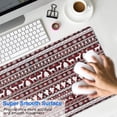 thumbnail image 4 of Long Mouse Pads for Desk,Red and White Christmas Folk Pattern Desk Mats on Top Of Desks, Desk Mouse Pad Extra Large with 3mm Non-Slip Base and Stitched Edge for Gaming,Office,Work,Home 31.5x11.8in, 4 of 5