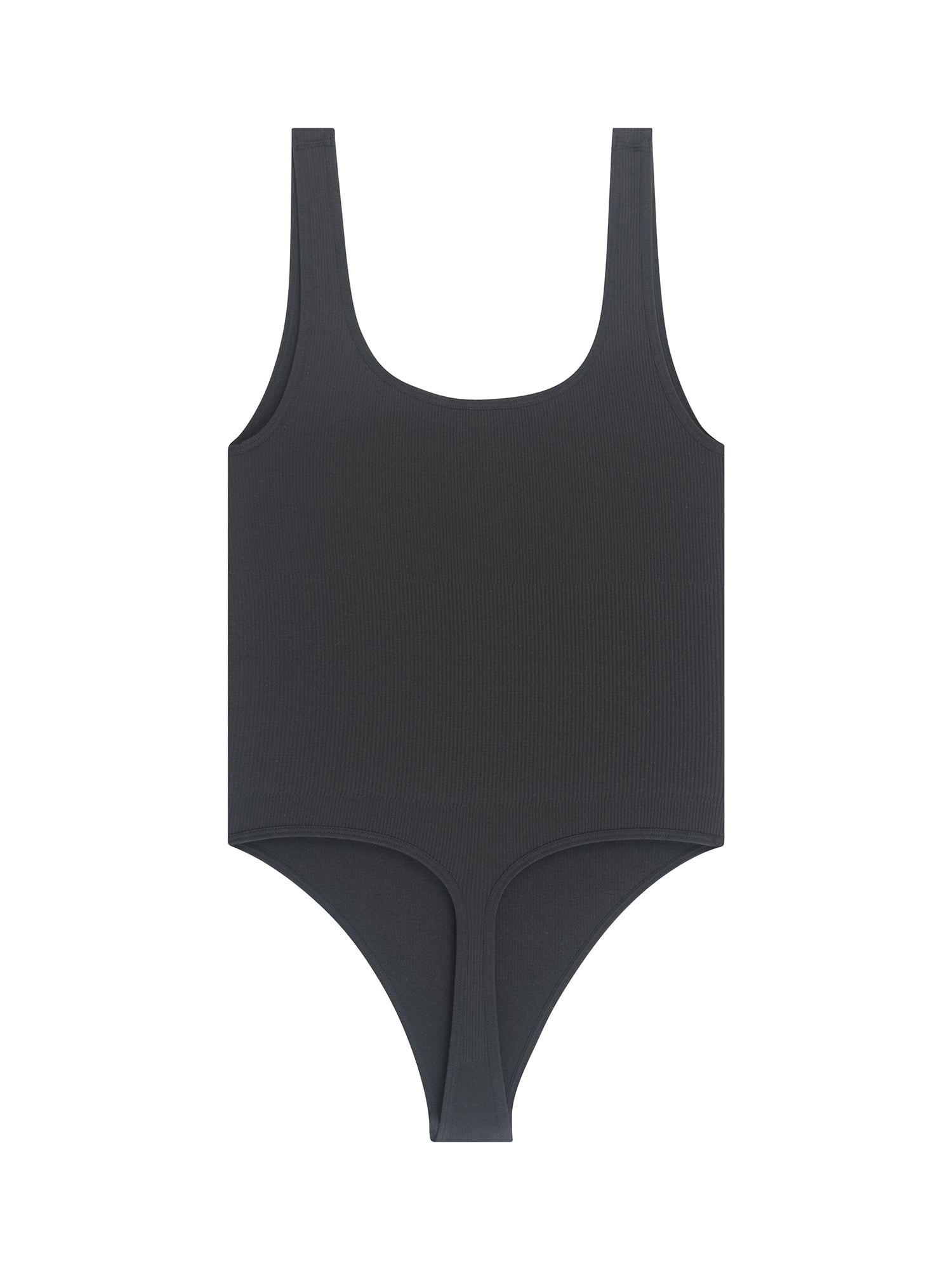 No Boundaries Women's Seamless Smoothing Rib Square Neck Bodysuit, Sizes XS-XXXL