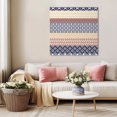thumbnail image 2 of Boho Blue Brown Wall Art Painting on Canvas, Geometric Stripes Tribal Beige Bohemia Canvas Art Home Prints Wall Art Framed Modern Artwork for Living Room Bedroom Wall Decor 8x8in, 2 of 4
