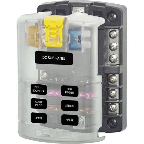 Blue Sea Systems ATO//ATC 6 Circuit Fuse Block with Cover 5028