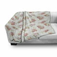 thumbnail image 3 of Shabby Flora Soft Flannel Fleece Blanket, Nostalgic Themed Bunch of Magnolia Buds Rococo Poetic Fresh Nature, Cozy Plush for Indoor and Outdoor Use, 60" x 80", Green Pink Off White, by Ambesonne, 3 of 6