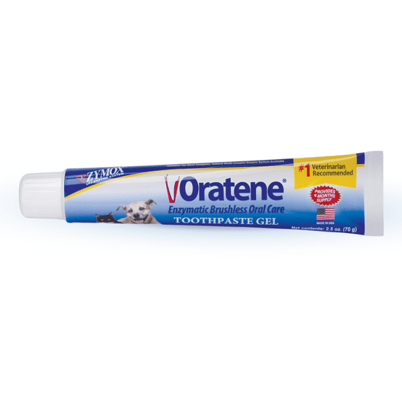 ZYMOX Oratene Brushless Toothpaste Gel for Dogs and Cats, 2.5oz