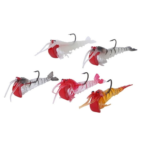 5 pcs 13g Artificial Shrimp Shaped Soft Fishing Lures with Hook Fish Tackle Accessories