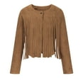 thumbnail image 4 of KANG Casual Suede Fringe Jacket Button Front Cardigan Slim Fit Outerwear Coat For Daily Wear And Outdoor Activities, 4 of 5