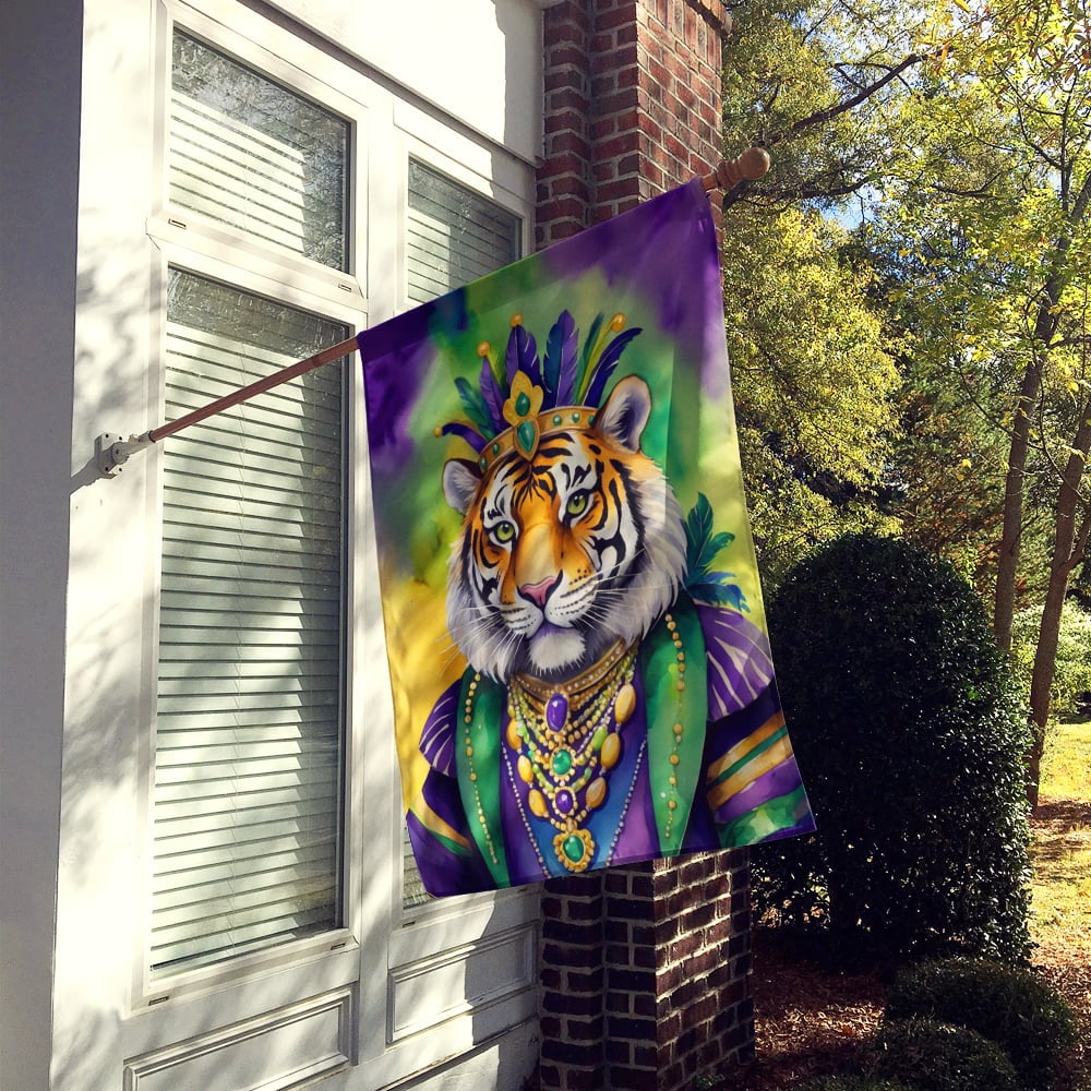 Tiger the King of Mardi Gras House Flag 28 in x 40 in
