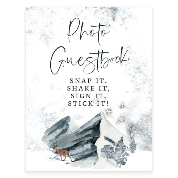 Koyal Wholesale Woodland Photo Guestbook Wedding Sign 8.5x11 Party Decor
